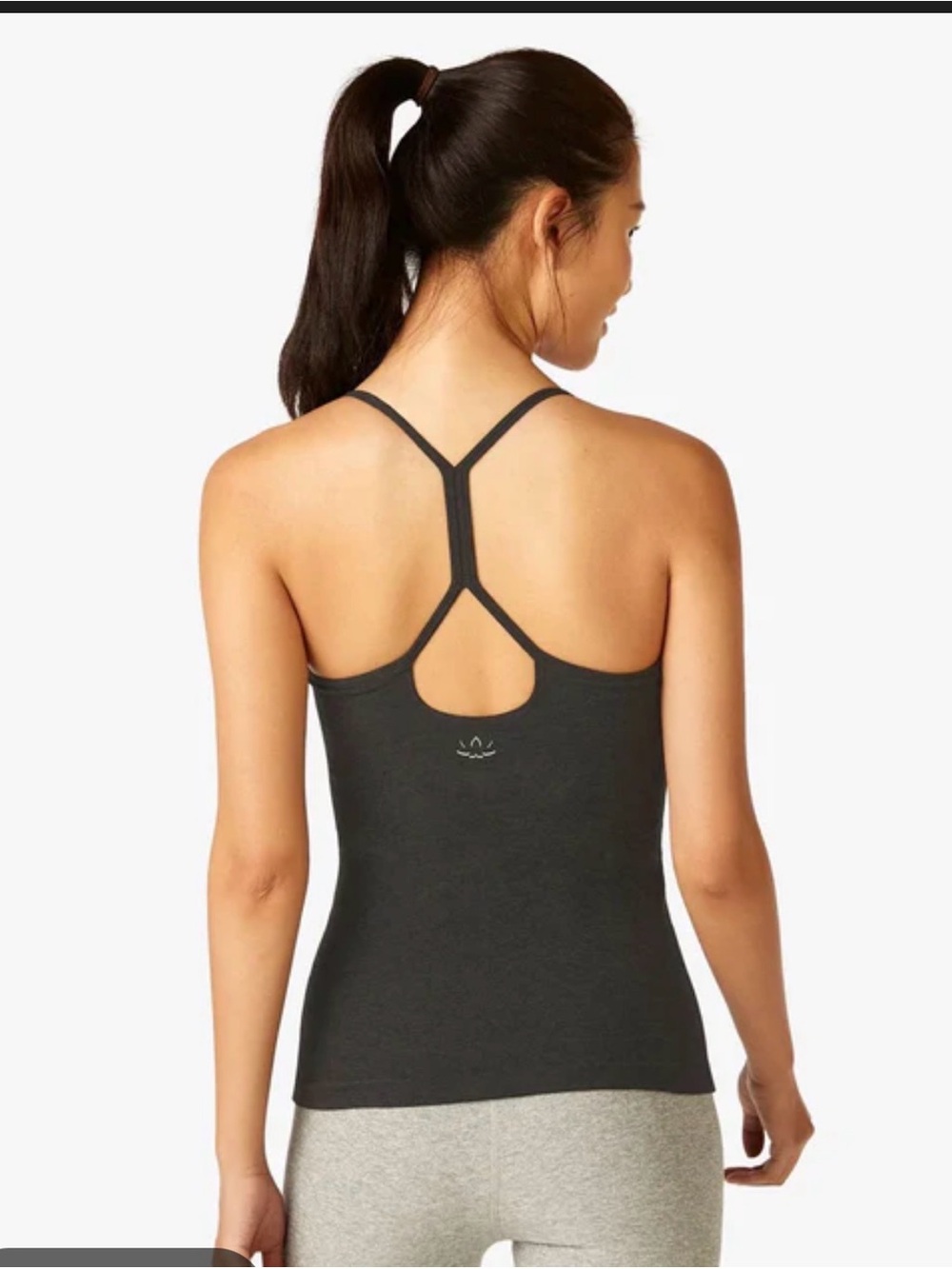 Beyond Yoga Spacedye Slim Racerback Tank Metallic Black size Medium